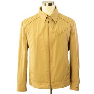 70s Vintage Mens XL Western Cotton Jacket Faux Fur Lining Raglan Tan Coat Cowboy